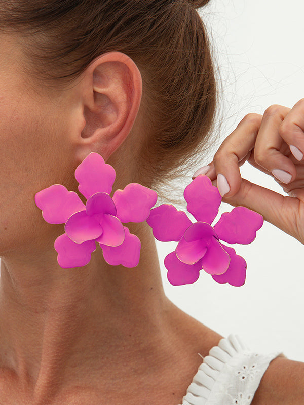 Flower Shape Drop Earrings