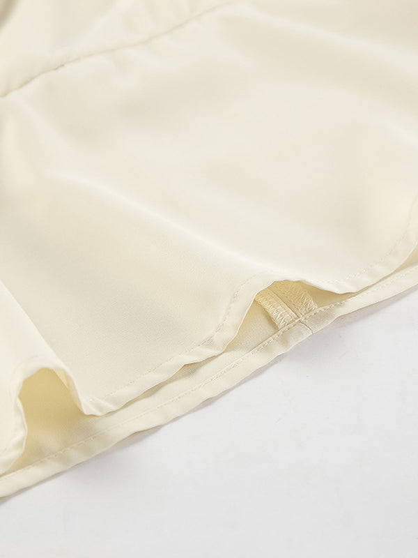 Flared Sleeves Long Sleeves Solid Color Twist Half Turtleneck Blouses&Shirts Tops