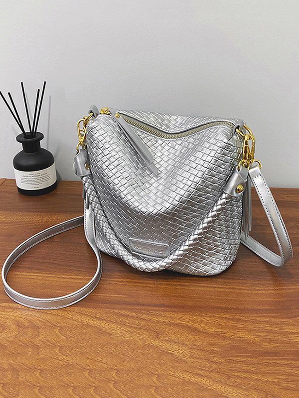 Split-Joint Woven Zipper Bags