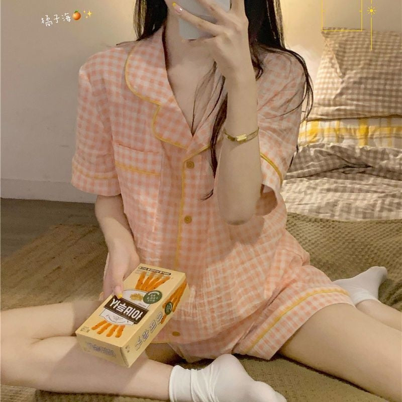 Women Minimalist Short Sleeve Top And Shorts Pajamas Set