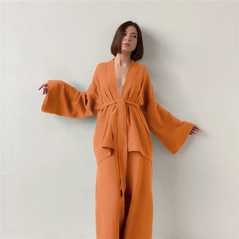 Women Fashion Loose Wear Home Pajamas Set