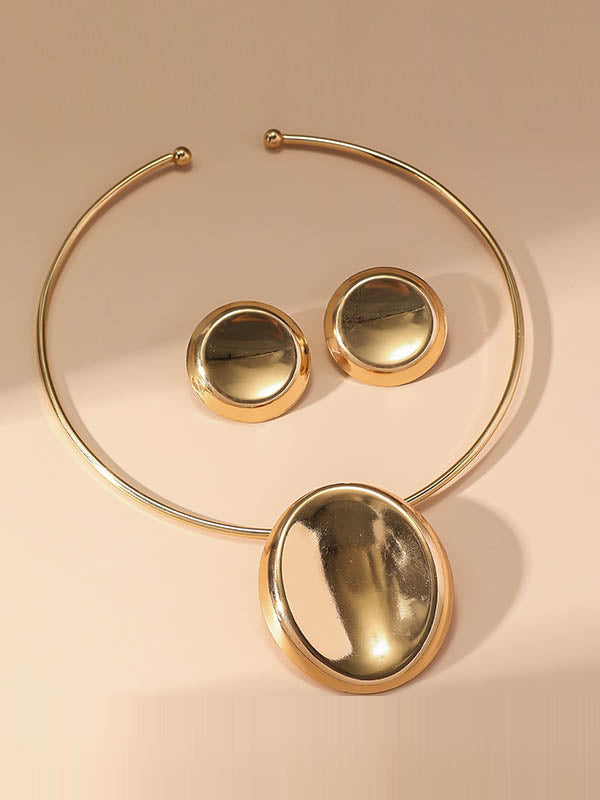 Geometric Solid Color Earrings Accessories + Necklaces Accessories Three Pieces