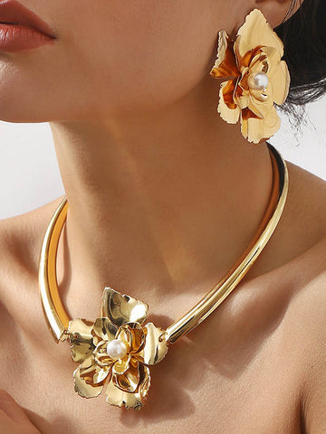 Flower Shape Drop Earrings Necklaces Accessories