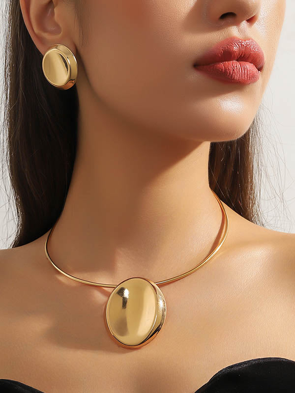 Geometric Solid Color Earrings Accessories + Necklaces Accessories Three Pieces