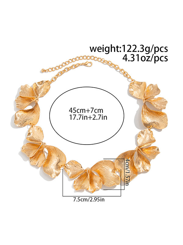Flower Print Solid Color Necklaces Accessories