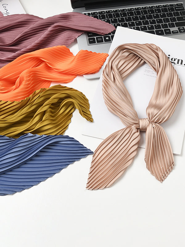 Pleated Solid Color Shawl&Scarf