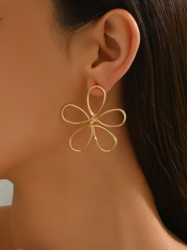 Flower Shape Geometric Earrings Accessories