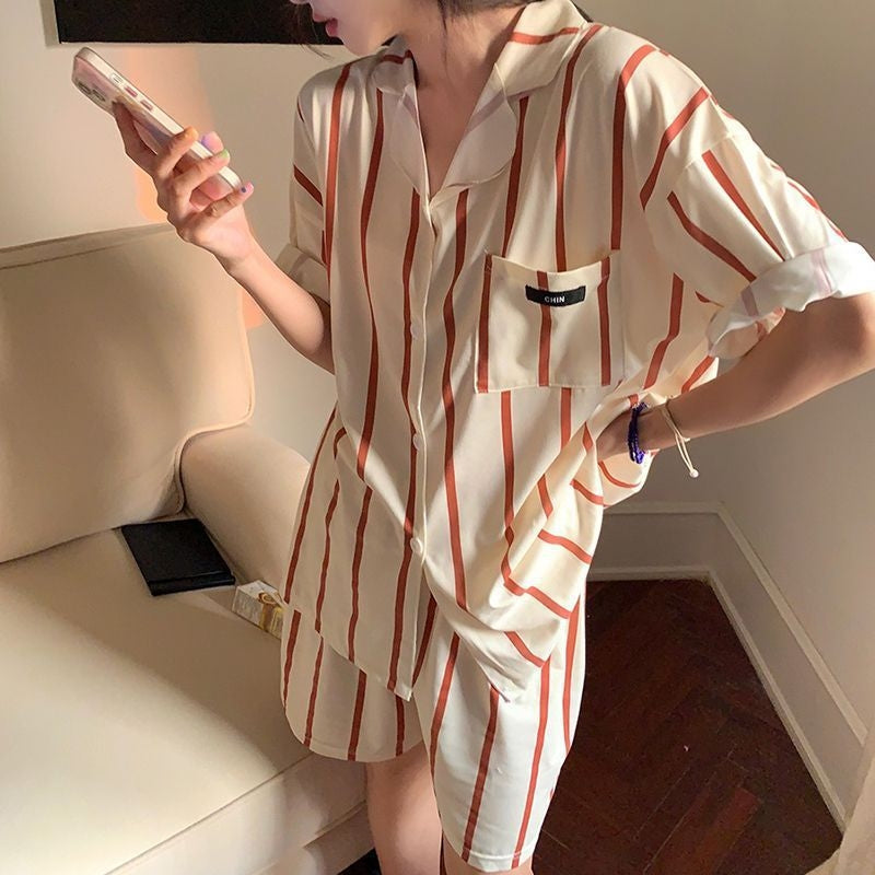 Women Minimalist Short Sleeve Top And Shorts Pajamas Set