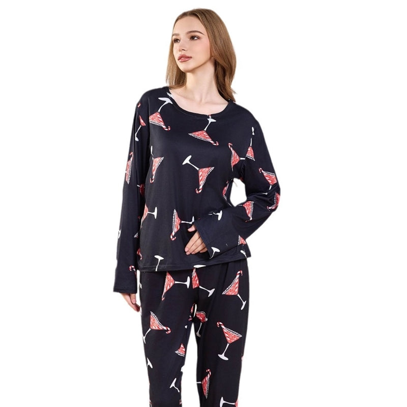 Women Casual Christmas Print Pajamas