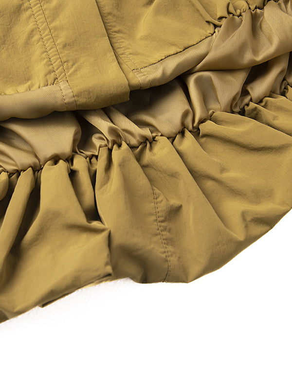 A-Line Hipster Buttoned Solid Color V-Neck Vest Top