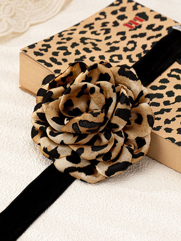 Flower Shape Leopard Necklaces Accessories