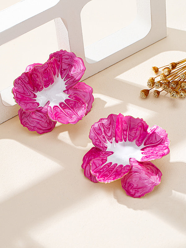 Flower Shape Geometric Earrings Accessories