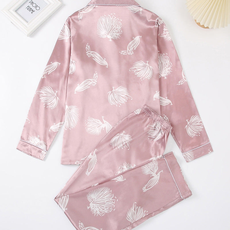 Women Fashion Dandelion Print Pajamas Two-Piece Set