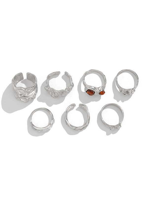 Geometric Rhine Stones Rings Accessories