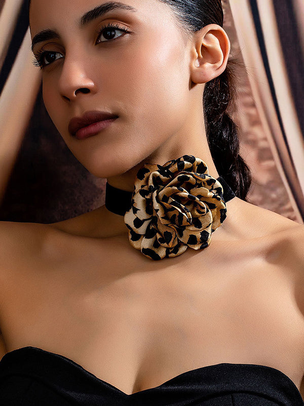 Flower Shape Leopard Necklaces Accessories