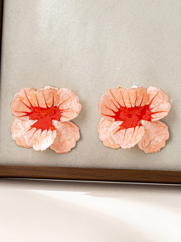 Flower Shape Geometric Earrings Accessories