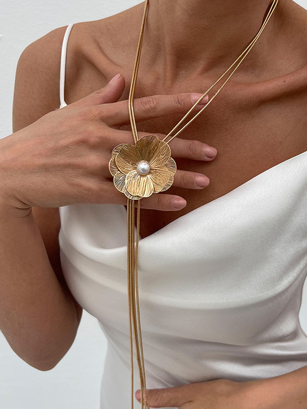 Flower Shape Tasseled Necklaces Accessories