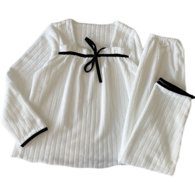 Winter Women Coral Fleece Pajamas Two-Piece Set