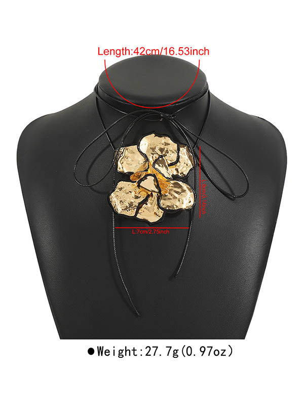 Flower Shape Tied Necklaces Accessories