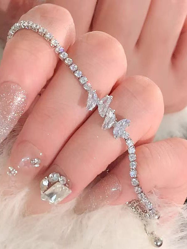 Adjustable Geometric Rhine Stones Shiny Bracelet Accessories