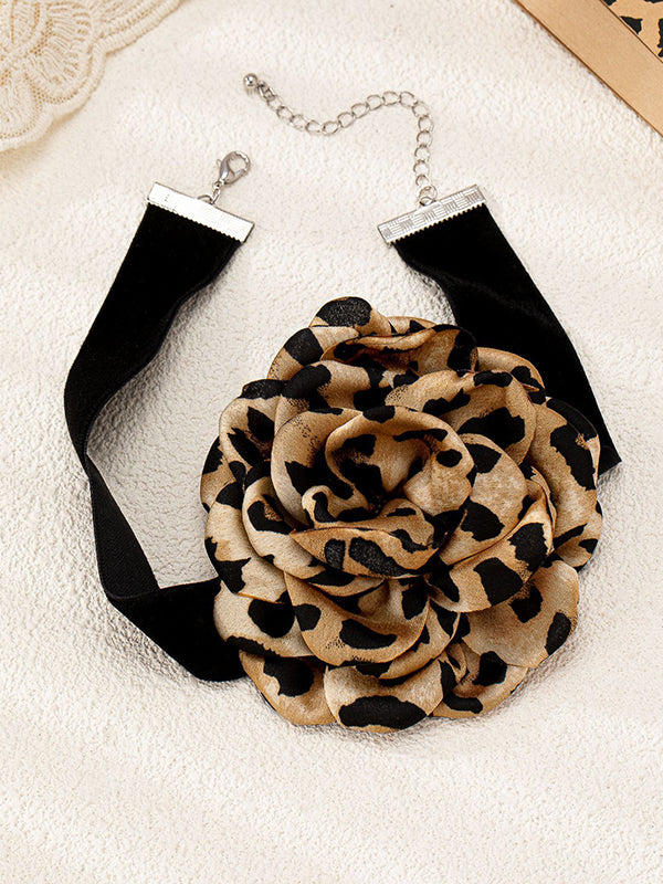 Flower Shape Leopard Necklaces Accessories