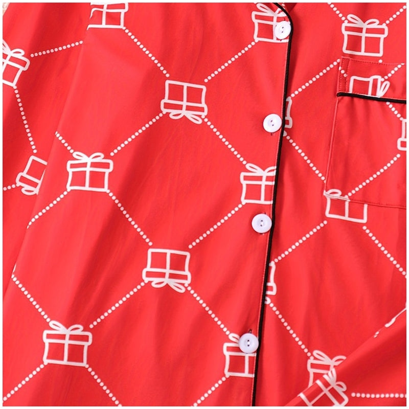 Christmas Women Fashion Printed Loose Pajamas Two-Piece Set