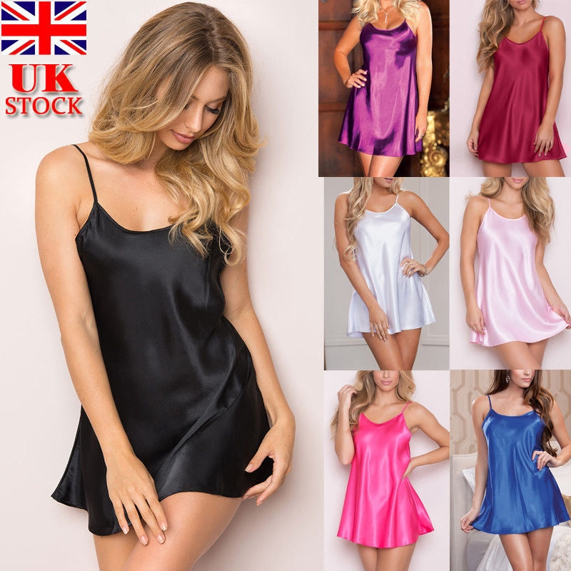 Women Fashion Sexy Solid Color Sling Home Nightdress