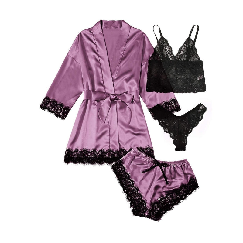 Women Sexy Home Pajamas Four-Piece Set