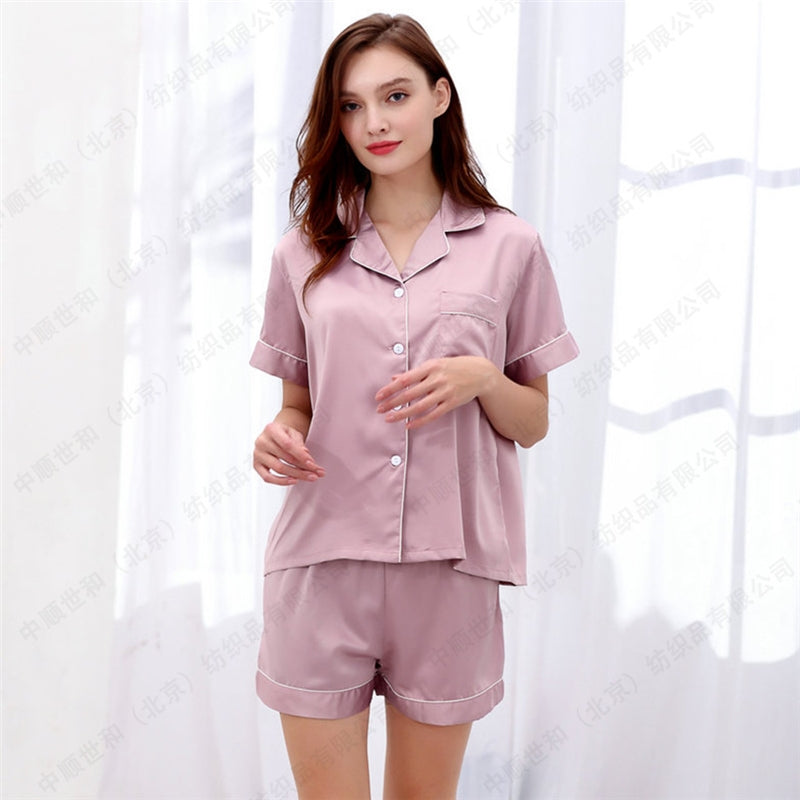 Women Casual Solid Color Pajamas Set