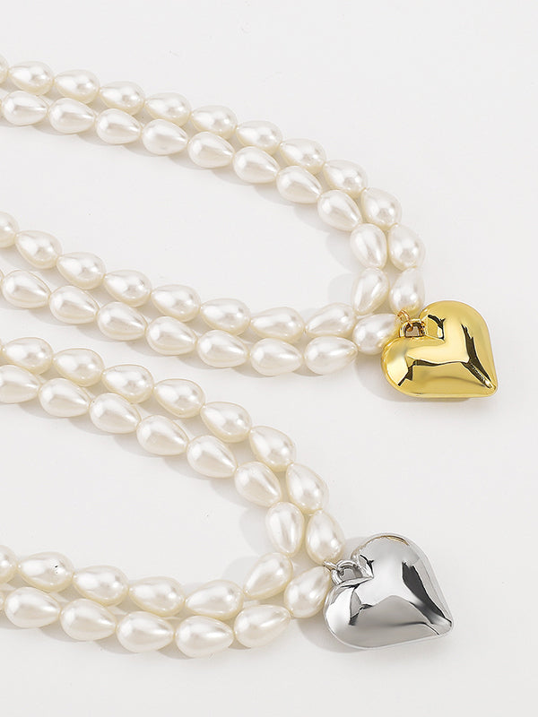 Double Layered Heart Shape Necklaces Accessories