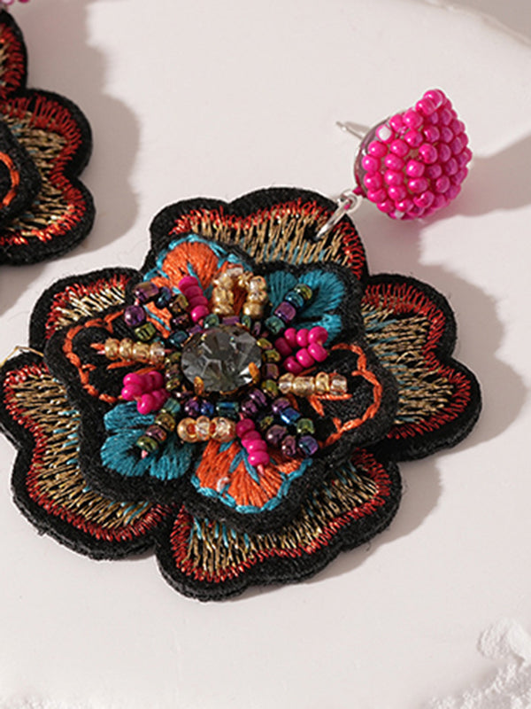 Beaded Flower Shape Split-Joint Earrings Accessories