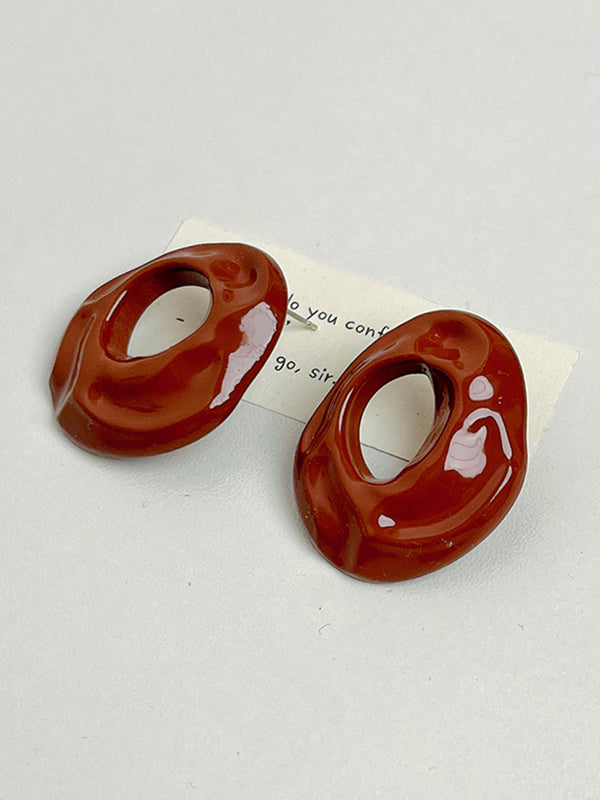 Geometric Solid Color Drop Earrings