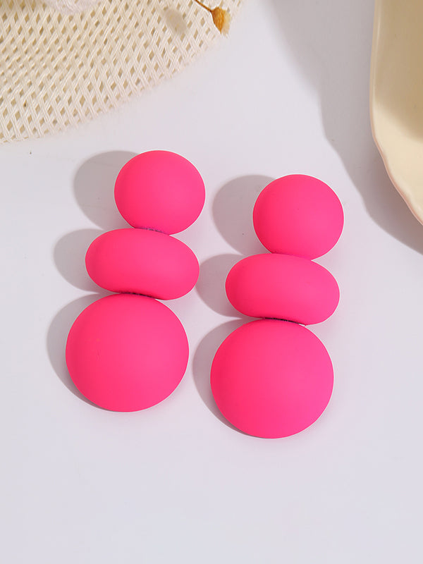 Beaded Geometric Solid Color Earrings Accessories