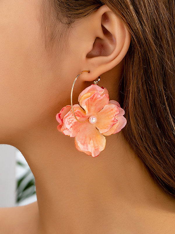 Flower Shape Drop Earrings