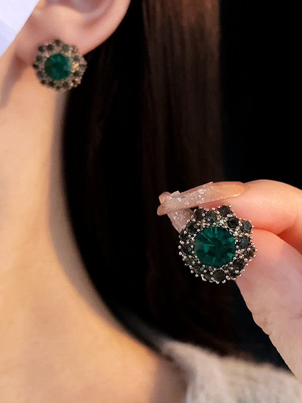 Geometric Rhine Stones Earrings Accessories