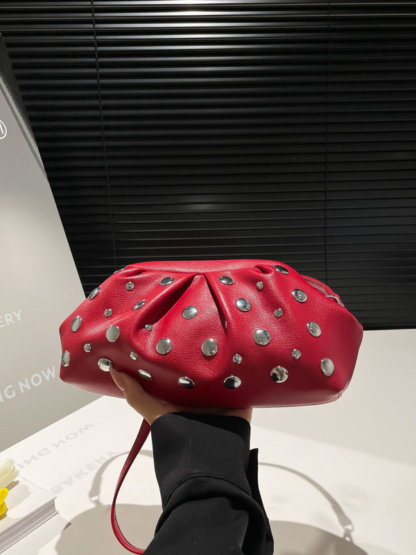 Pleated Rivet Split-Joint Mini Bags Shoulder Bags