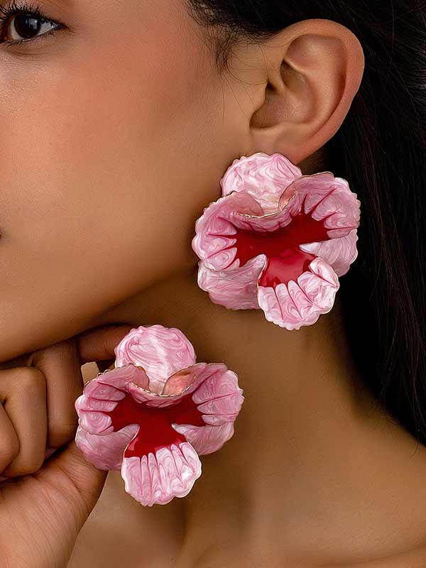 Flower Shape Geometric Earrings Accessories