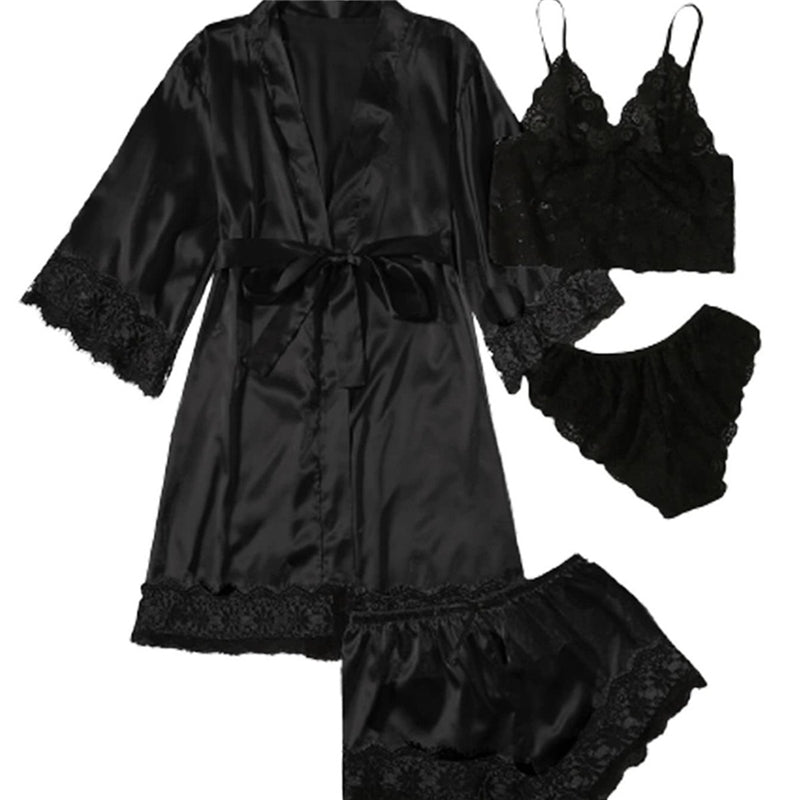 Women Sexy Home Pajamas Four-Piece Set