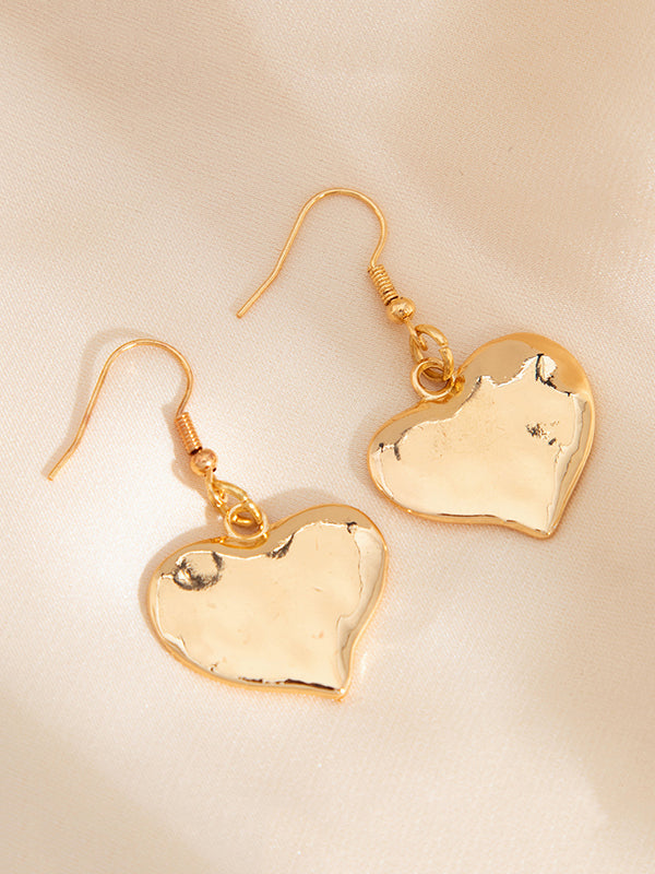 Normcore Chains Geometric Heart Shape Drop Earrings