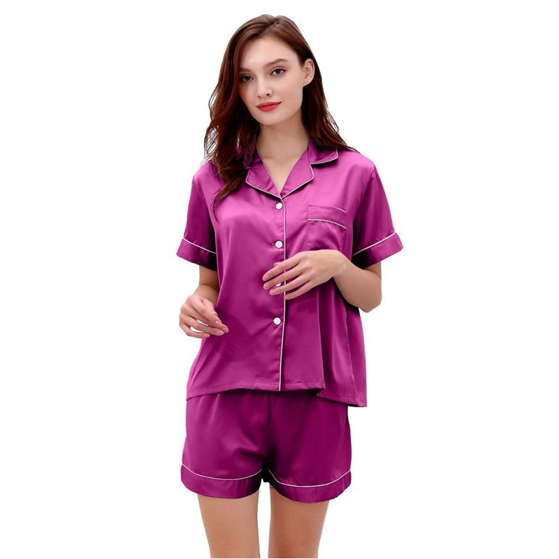Women Casual Solid Color Pajamas Set