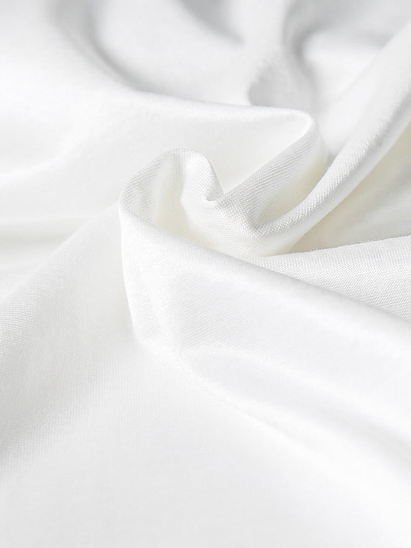 Loose Short Sleeves Shiny Solid Color Round-Neck T-Shirts Tops