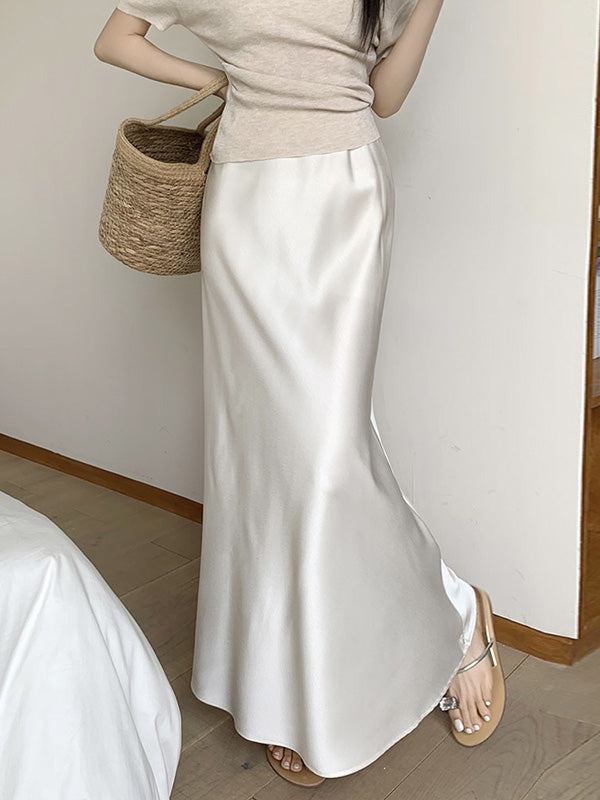 Mermaid Elasticity Solid Color Skirts Bottoms