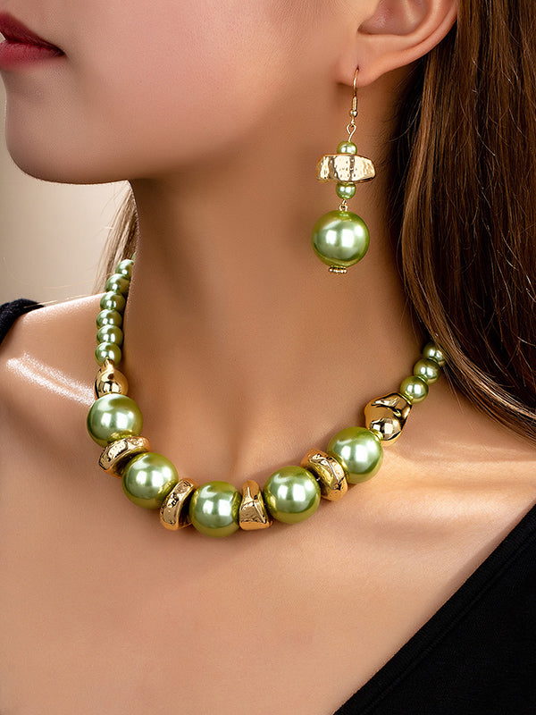 Contrast Color Geometric Drop Earrings Necklaces Accessories