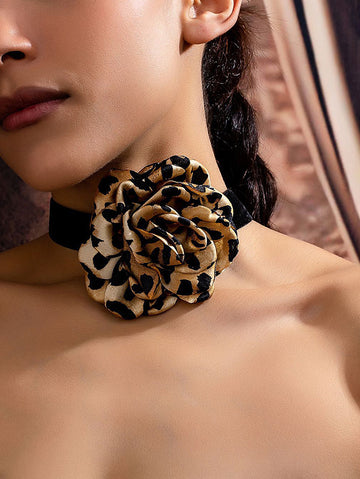 Flower Shape Leopard Necklaces Accessories