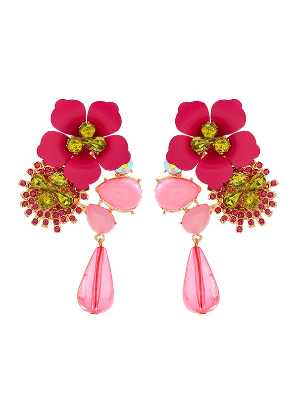 Flower Shape Drop Earrings