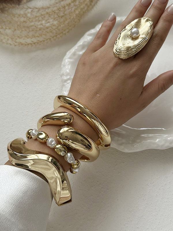 Geometric Solid Color Rings Accessories