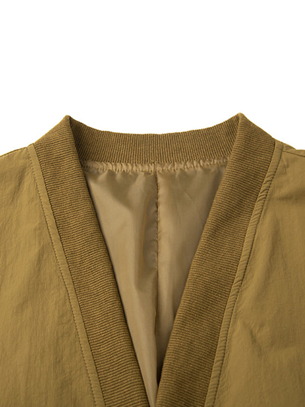 A-Line Hipster Buttoned Solid Color V-Neck Vest Top