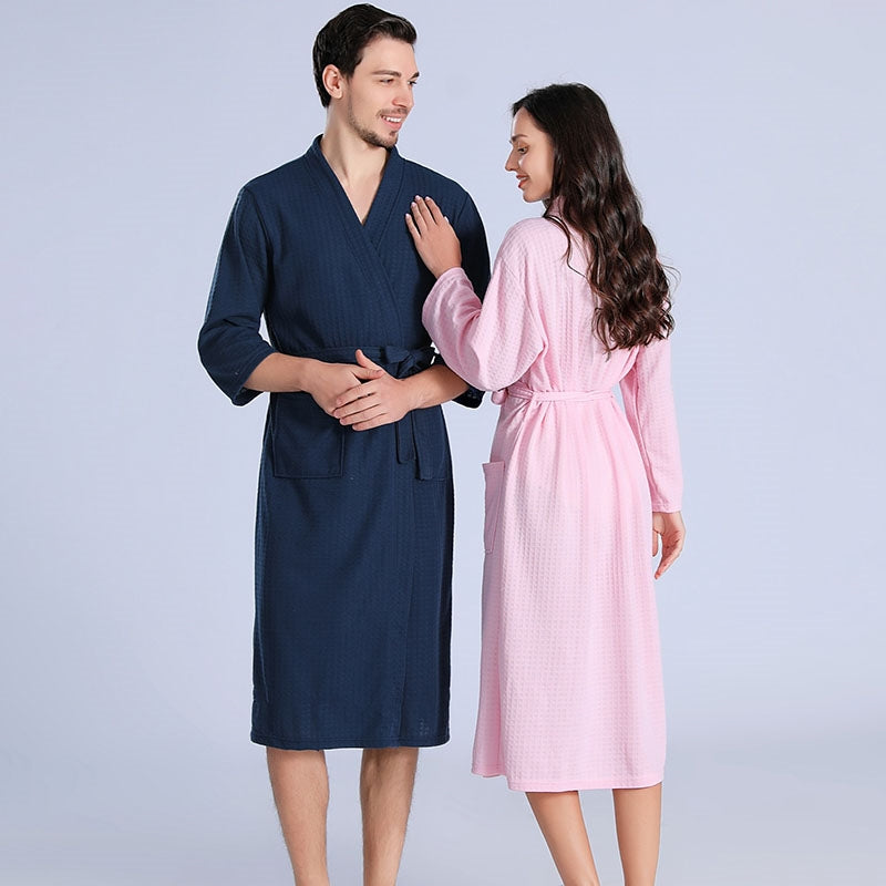 Fashion Casual Solid Color Waffle Thin Long-Sleeve Lace-Up Pajamas