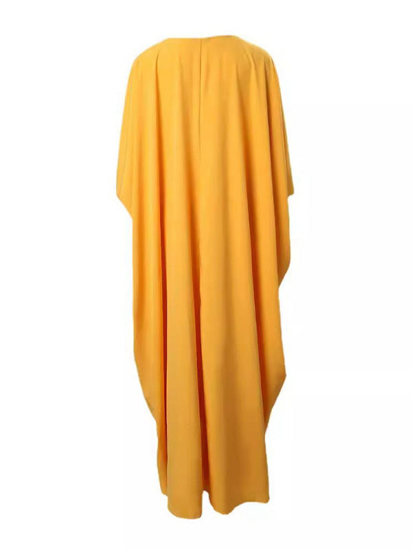 Batwing Sleeves Split-Front V-Neck Cover-Ups Tops + High Waisted Elasticity Pants Two Pieces Set