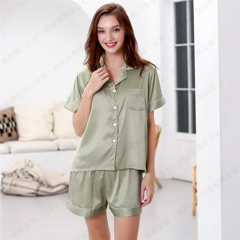 Women Casual Solid Color Pajamas Set